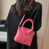 Faux PU Leather with a Buttoned & Collared Accented Shirt Style Bag in Pink