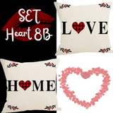18X18 Sets of 2 Valentine's Day Throw Pillows Covers (*No Inserts) Canvas Feel Set Heart 8A or 8B