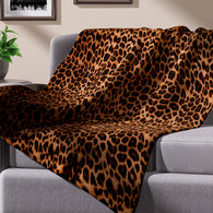 Leopard Pattern Super Soft and Warm Animal Printed Flannel Blanket (80" X 60")