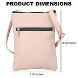 100% Genuine Leather Crossbody Messenger RFID Protected Bag in PINK