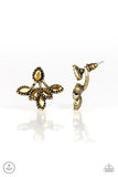 "A Force to be Reckoned With" Brass Marquise Rhinestone Ear Jacket Earrings