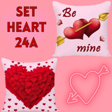 18X18 Sets of 2 Valentine's Day Throw Pillow Covers (*No Inserts) Canvas Feel Set Heart 24A or 24B