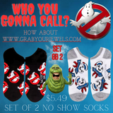 Officially Licensed GHOSTBUSTER Movie No Show Unisex Socks - Sets of 2 ( GB 2 )