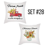 Fall Autumn Polyester (Soft Touch) Pillow Covers (*No Inserts) 18X18 Set of 2