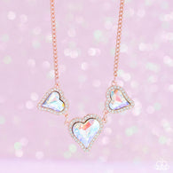 Exclusive "Gimme the Glitz" Set Featuring "State of the Heart" Triple Iridescent Copper Heart Necklace