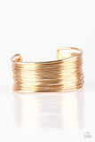 " Wire Warrior " Gold Metal Tightly Wrapped Wire Cuff Bracelet