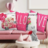 18X18 Sets of 2 Valentine's Day Throw Pillow Covers (*No Inserts) Canvas Feel Set Heart 19A or 19B
