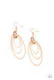 "Shimmer Surge" Rose Gold Metal Multiple Graduating Oval Shaped Earrings