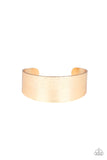 "Mixed Vibes" Gold Metal Half High Polish & Half Hammered Cuff Bracelet