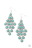 "Rural Rainstorms" Silver Blue Crackle Turquoise Netted Dangle Earrings