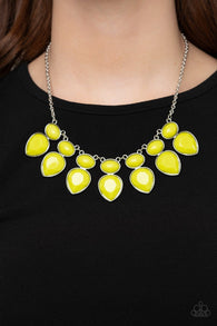 "Modern Masquerade" Faceted Yellow Rhinestone Necklace Set