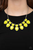 "Modern Masquerade" Faceted Yellow Rhinestone Necklace Set