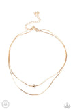" Super Slim " Gold Metal Two Chain Dainty Choker Necklace Set