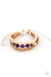 "Natural Born Navigator" Multi Strands Purple Wood, Beads Adjustable Urban Bracelet