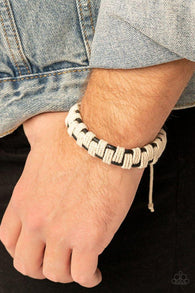 Paparazzi " Rustic Terrain " Black Leather Corded Adjustable Men's Unisex Bracelet