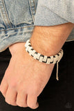 Paparazzi " Rustic Terrain " Black Leather Corded Adjustable Men's Unisex Bracelet