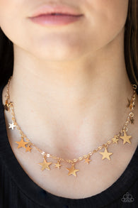 "Starry Shindig" Gold Metal Multi Star Necklace Set