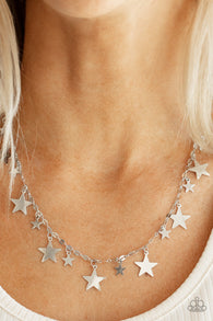 "Starry Shindig" Silver Metal Multi Star Necklace Set