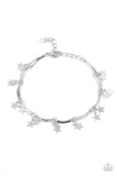 "Party in the USA" Silver Metal & Double Chain Multi Star Clasp Bracelet