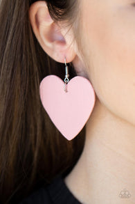 Paparazzi " Country Crush " Pink Soft Leather Fishhook Earrings