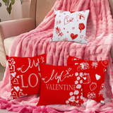18X18 Sets of 2 Valentine's Day Throw Pillow Covers (*No Inserts) Satin Feel Set Heart 21A or 21B