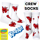 KOOL-AID Drink Officially Licensed Crew Length Unisex 1 Pair of Socks Sizes 9-10