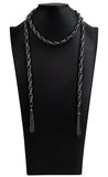 "Scarfed for Attention" Gunmetal Multi-Purpose Chain Link Scarf Necklace Set