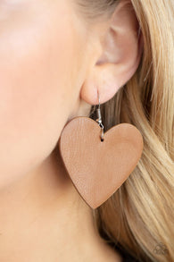 Paparazzi " Country Crush " Brown Soft Leather Fish Hook Earrings