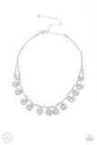 "Princess Prominence" Silver Metal Clear/White Rhinestone Bling Necklace Set