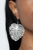 "Palm Palmistry" Silver Metal & Palm Leaf Light & Airy Dangle Earrings
