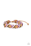 "Desert Pirate" Cork & Multicolored Rainbow Cords Wrapped Adjustable Bracelet