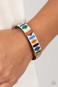 "Textile Trendsetter" Multi Color Geometric Textile Adjustable Bracelet