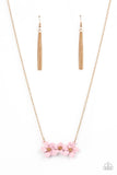 "Petunia Picnic" Gold Metal & Triple Pink Acrylic Flowers Necklace Set