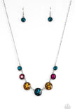 "Pampered Powerhouse" Silver Metal & Multi Color Rainbow Graduated Necklace Set