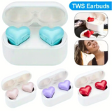 Unique RED Heart Shaped Wireless Ear bud Earphones with Charging Case