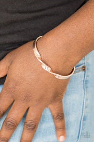 " Traditional Twist " Rose Gold Metal Simple Twisted Cuff Bracelet