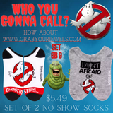 Officially Licensed GHOSTBUSTER Movie No Show Unisex Socks - Sets of 2 ( GB 9 )