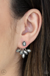 "A Force to be Reckoned With" Marquise Hematite Rhinestone Ear Jacket Earrings