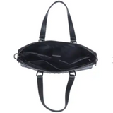 Croco Embossed Leather Laptop Bag with Handle Drop & Detachable Shoulder Strap