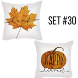 Fall Autumn Polyester (Soft Touch) Pillow Covers (*No Inserts) 18X18 Set of 2