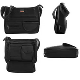 Le Monde London Black Nappa Leather Shoulder Bag with Adjustable Shoulder Strap
