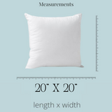 PREMIUM ---- 20X20 --- Standard Throw Pillow Inserts ---- Set of 2 (Shipped Separately)
