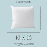 PREMIUM ---- 16X16 --- Standard Throw Pillow Inserts ---- Set of 2 (Shipped Separately)