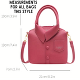 Faux PU Leather with a Buttoned & Collared Accented Shirt Style Bag in Pink