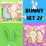 18X18 2 EASTER SEASON Throw Pillow Covers (*No Inserts) Canvas Feel "BUNNY SETS 2A or 2B"