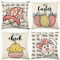 18X18 2 EASTER SEASON Throw Pillow Covers (*No Inserts) Canvas Feel "BUNNY SETS 8A or 8B"