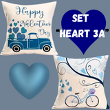 18X18 Sets of 2 Valentine's Day Throw Pillow Covers (*No Inserts) Canvas Feel Set Heart 3A or 3B