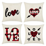 18X18 Sets of 2 Valentine's Day Throw Pillow Covers (*No Inserts) Canvas Feel Set Heart 13A or 13B