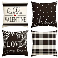 18X18 Sets of 2 Valentine's Day Throw Pillow Covers (*No Inserts) Canvas Feel Set Heart 14A or 14B