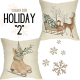 Set of 2 Holiday Throw Pillow Covers (*No Inserts) Polyester Canvas Feel 18X18